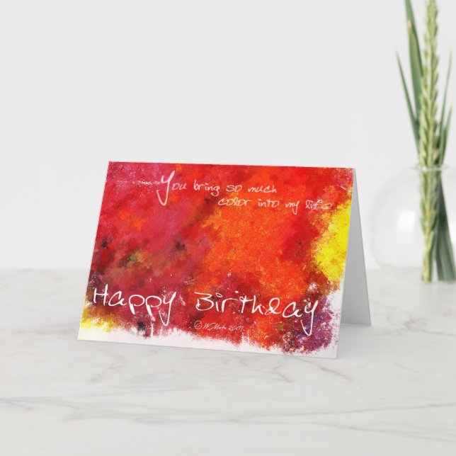 Carte d'anniversaire de la peinture Abstraite (Devant)