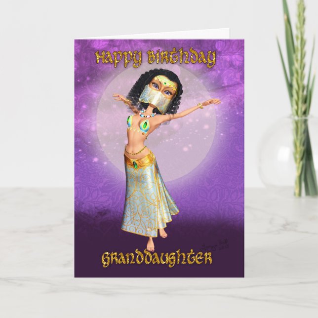 Carte d'anniversaire de la petite-fille avec une j (Devant)