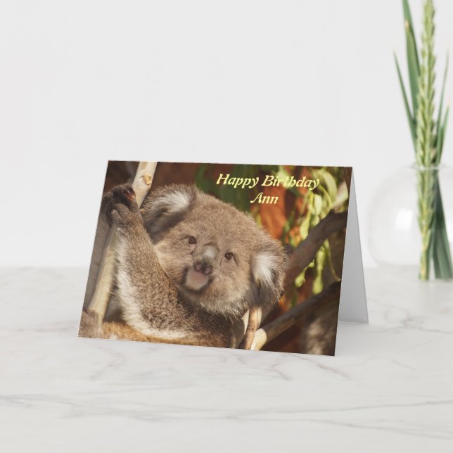 Carte d'anniversaire de la photo Cute Koala (Devant)