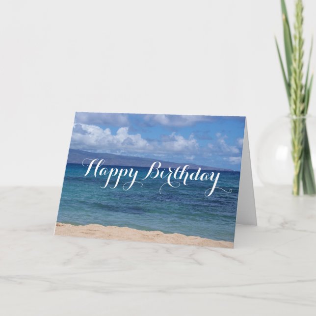 Carte d'anniversaire de la plage de Maui (Devant)
