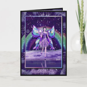 Carte d'anniversaire de la pluviale violette