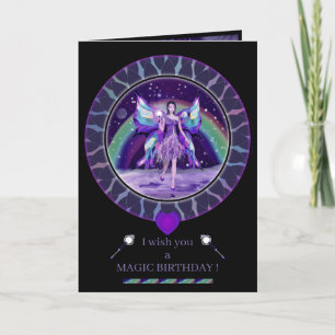Carte d'anniversaire de la pluviale violette