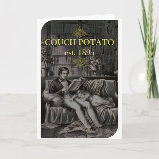 Carte d'anniversaire de la pomme de terre du canap (Devant)