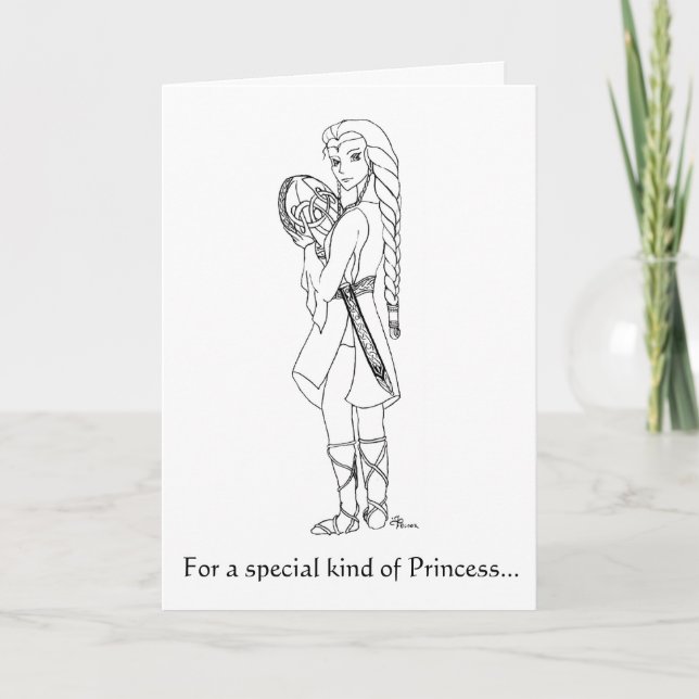 Carte d'anniversaire de la princesse celtique (Devant)
