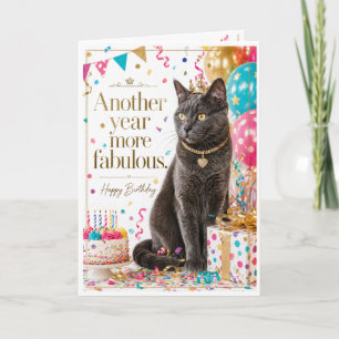 Carte d'anniversaire de la princesse chat mignonne