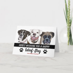 Carte d'anniversaire de la race de chien de boxer