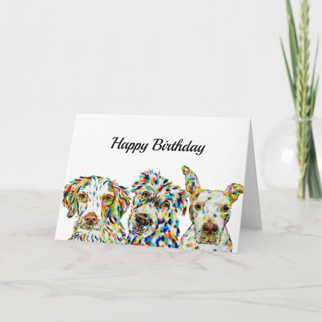 Carte d'anniversaire de la race mixte espagnole (Devant)