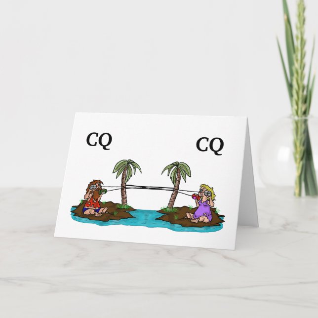 Carte d'anniversaire de la radio de jambon Couple  (Devant)