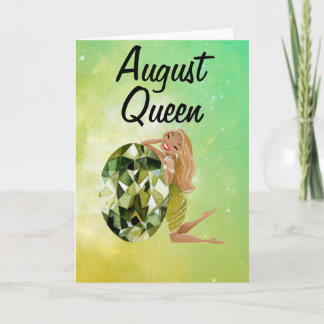 Carte d'anniversaire de la reine d'août
