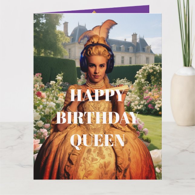 Carte d'anniversaire de la reine drôle (Devant)