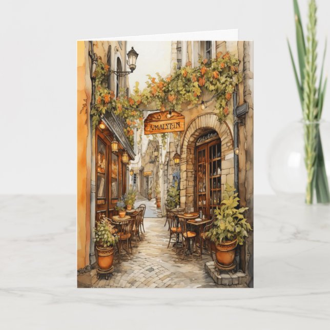 Carte d'anniversaire de la rue italienne (Devant)