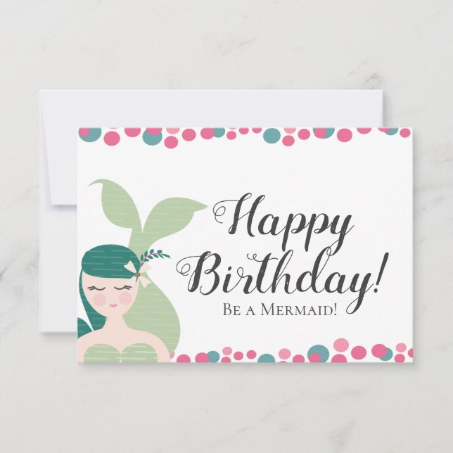 Carte d'anniversaire de la sirène (Devant)