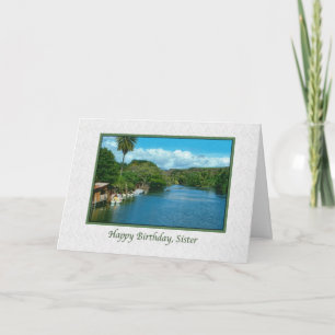Carte d'anniversaire de la soeur avec la rivière