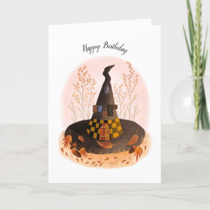 Carte d'anniversaire de la sorcière Casquette