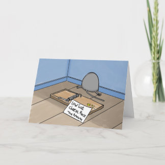 Carte d'anniversaire de la souris amusante