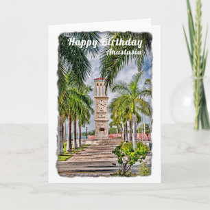Carte d'anniversaire de la tour horloge des îles V