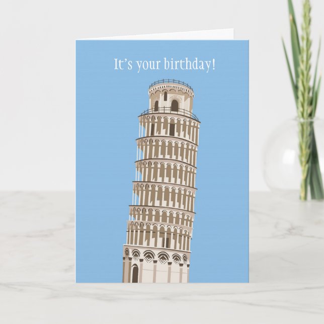 Carte d'anniversaire de la tour penchée (Devant)