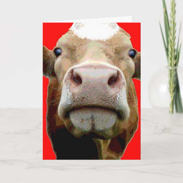 Carte d'anniversaire de la vache (Devant)