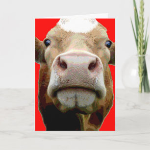 Carte d'anniversaire de la vache