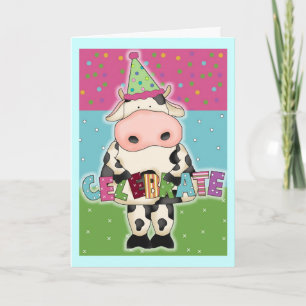 Carte d'anniversaire de la vache sainte