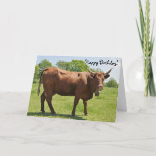 Carte d'anniversaire de la vache vendeuse
