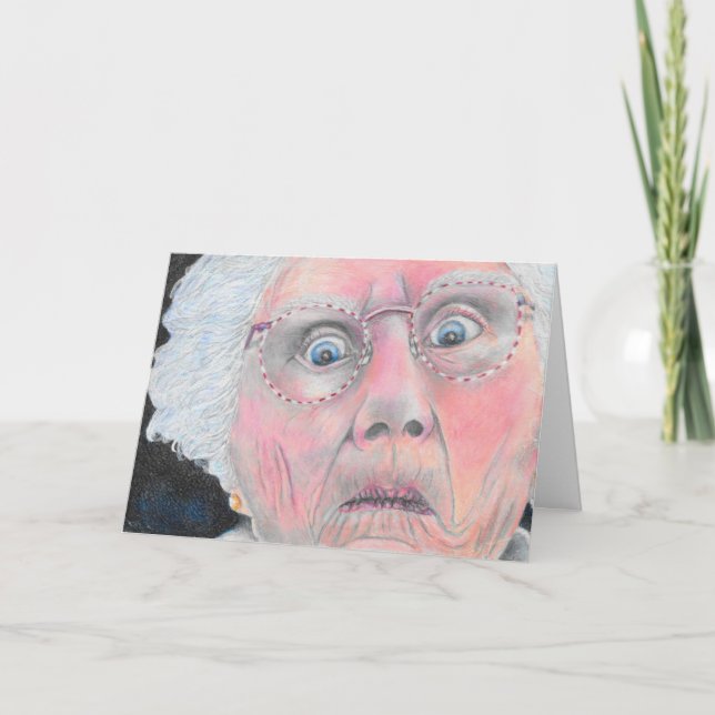 Carte d'anniversaire de la vieille dame (Devant)