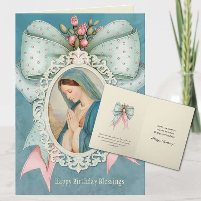 Carte d'anniversaire de la Vierge catholique Marie (Créateur téléchargé)