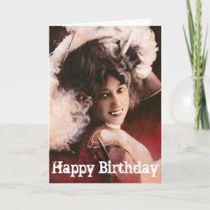 Carte d'anniversaire de la vintage Victorian Lady 