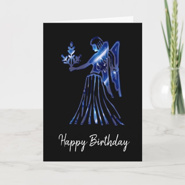 Carte d'anniversaire de la Virgo bleue (Devant)
