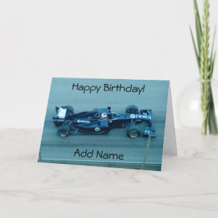 Carte d'anniversaire de la voiture Blue Racing