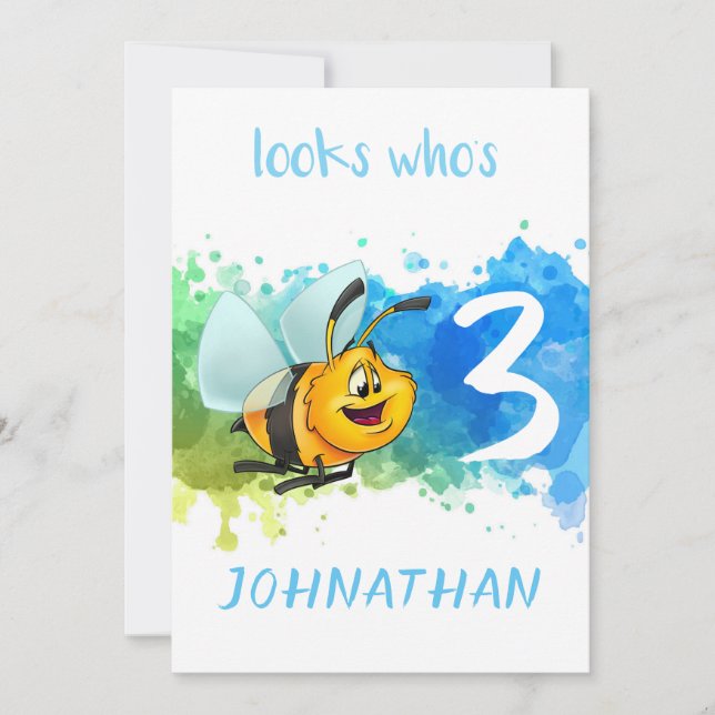 Carte d'anniversaire de l'abeille (Devant)