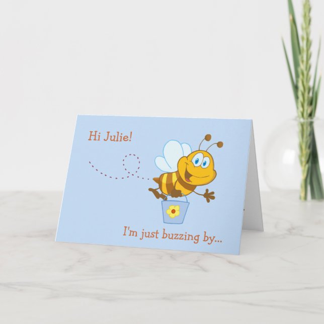 Carte d'anniversaire de l'abeille de miel mignonne (Devant)