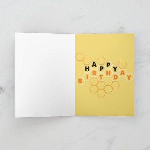 Carte d'anniversaire de l'abeille et du peigne de 