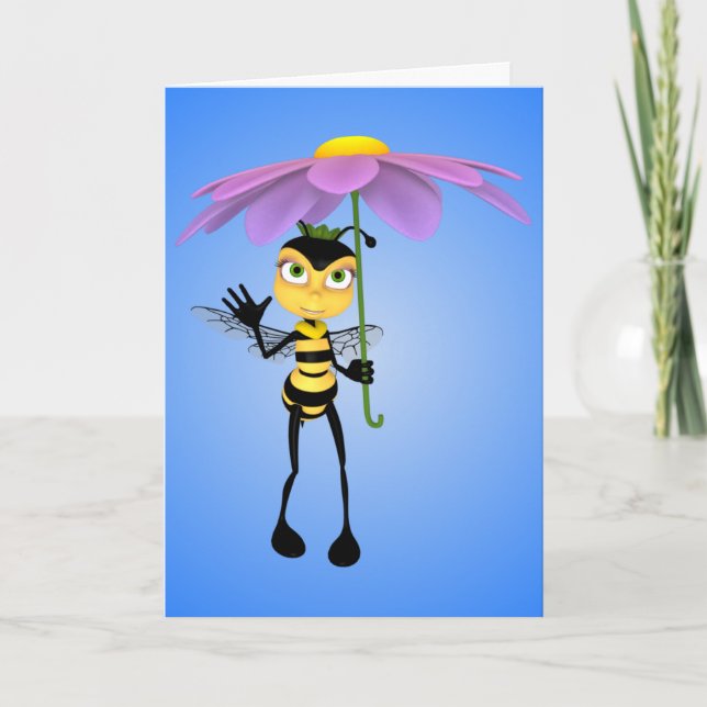 Carte d'anniversaire de l'abeille miel (Devant)