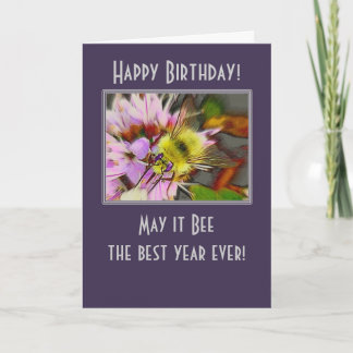Carte d'anniversaire de l'abeille miel