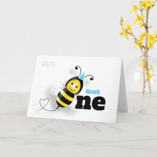 Carte d'anniversaire de l'abeille mignonne 1er