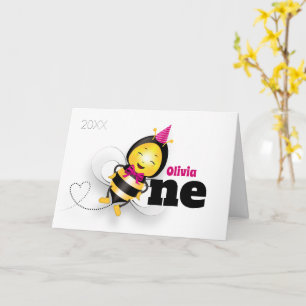 Carte d'anniversaire de l'Abeille mignonne 1er (Ba