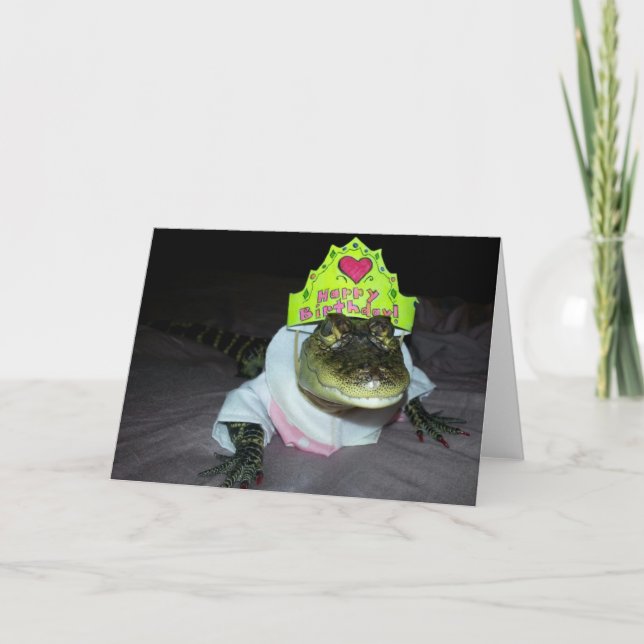 Carte d'anniversaire de l'Alligator (Devant)
