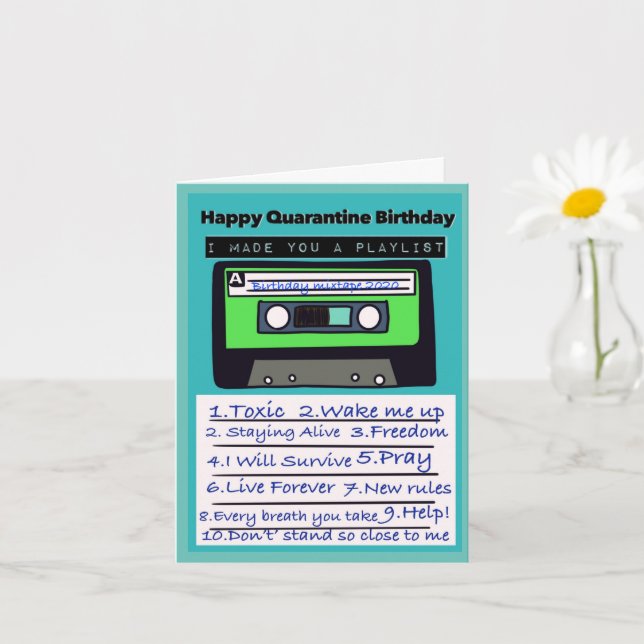 Carte d'anniversaire de l'amant de musique de quar (Petite plante)