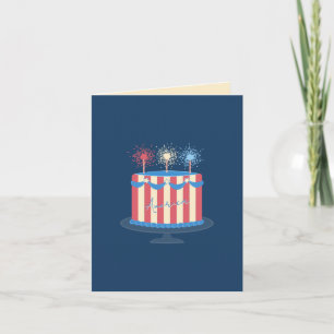 Carte d'anniversaire de l'Amérique Rétro 4 juill