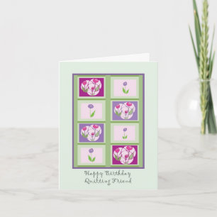 Carte d'anniversaire de l'ami de quilter