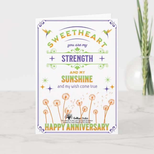 Carte d'anniversaire de l'amour pour elle ou lui (Devant)