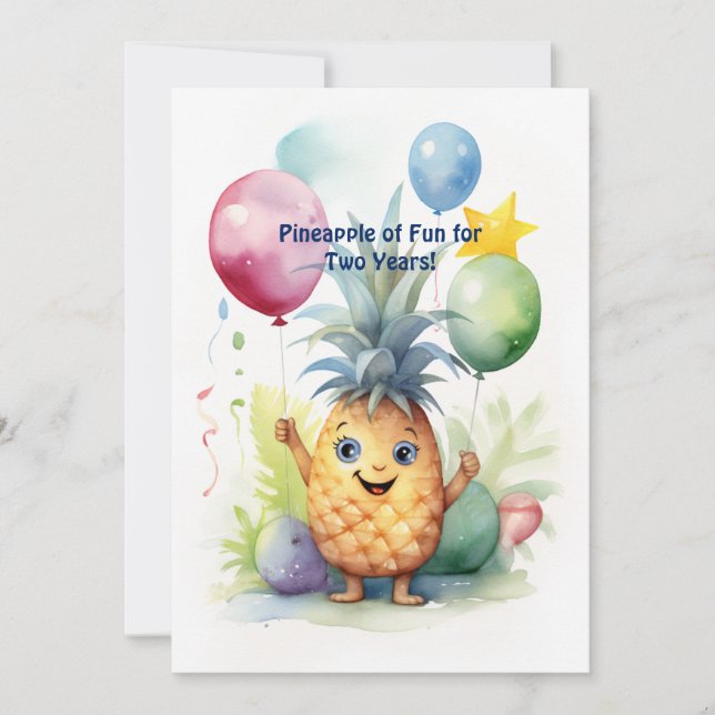 Carte d'anniversaire de l'ananas tropical (Devant)