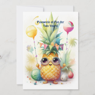 Carte d'anniversaire de l'ananas tropical