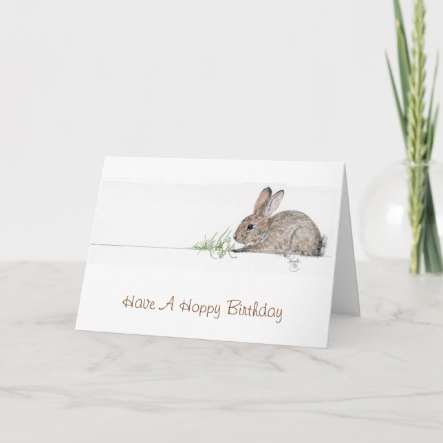 Carte d'anniversaire de lapin (Devant)