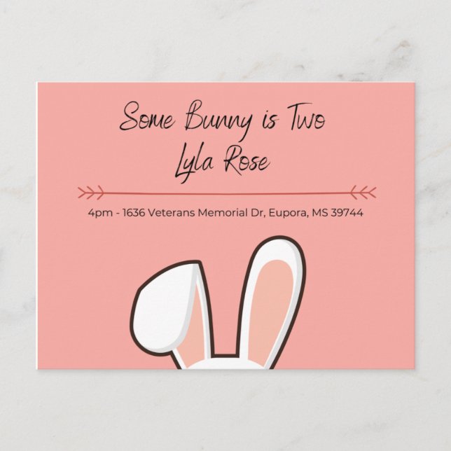 Carte d'anniversaire de lapin (Devant)