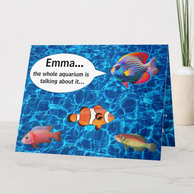 Carte d'anniversaire de l'aquarium de poissons tro (Devant)
