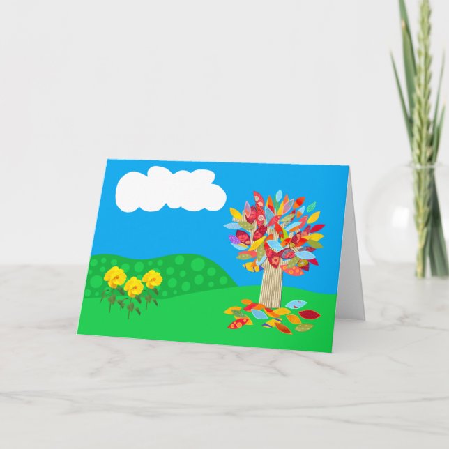 Carte d'anniversaire de l'arbre d'automne par Jo I (Devant)