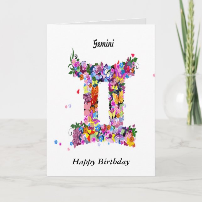 Carte d'anniversaire de l'astrologie de Gemini (Devant)