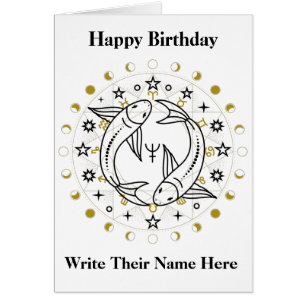 Carte d'anniversaire de l'astrologie de Pisces 19 